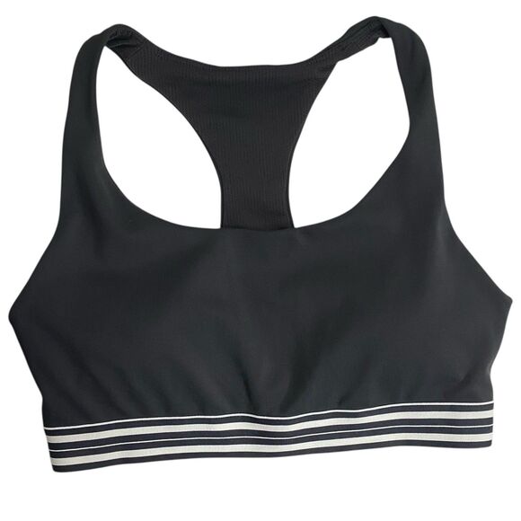 Athleta Sports Bra Womens Small Contender Racerback Padded Workout Gym Black - Picture 1 of 7